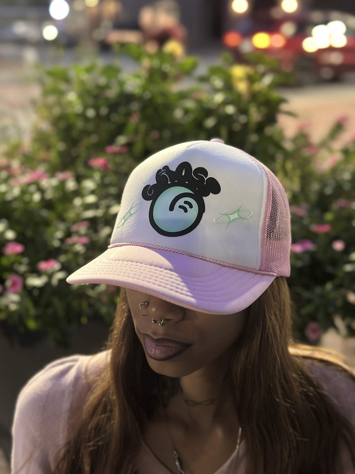 Pink Ghost Trucker Cap